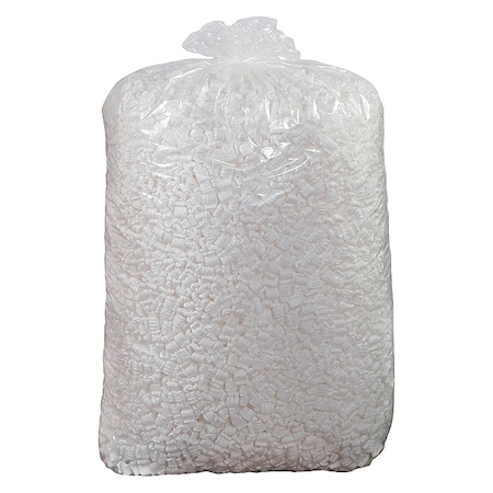Packing Peanuts, 20 cu. ft. Bag, S-Shaped, White, 45 in Bag Ht MPN:56GL68