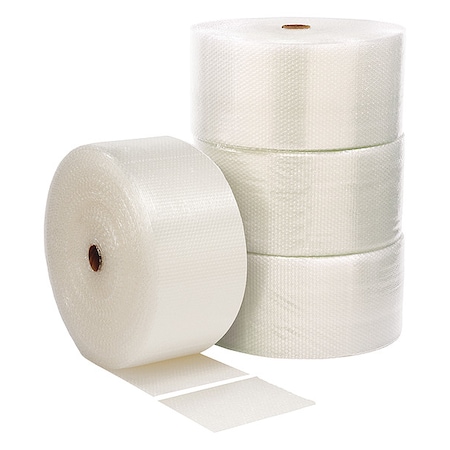 Heavy Duty Bubble Roll, 12 in Roll W, 250 ft Roll L, 1/2 in Bubble Size, Clear, Perforated, 4 PK MPN:56LA02