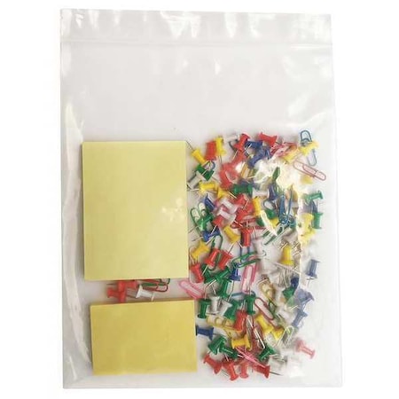Reclosable Bag, Zip Seal, 5 in L, 3 in W, 4 mil Thick, Low Density Polyethylene (LDPE), Clear MPN:5CNJ1