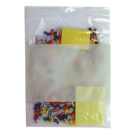 Reclosable Bag, Zip Seal, 12 in L, 9 in W, 4 mil Thick, Low Density Polyethylene (LDPE), Clear MPN:5CNX2