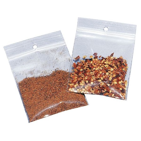 Reclosable Bag, Zip Seal, 8 in L, 6 in W, 2 mil Thick, Polypropylene, Clear MPN:5CPC4