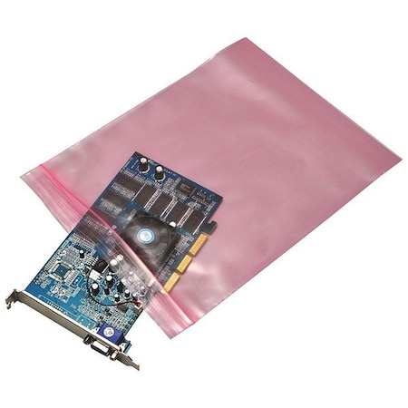 Reclosable Bag, Zip Seal, 6 in L, 4 in W, 4 mil Thick, Low Density Polyethylene (LDPE), Pink MPN:5CXL7