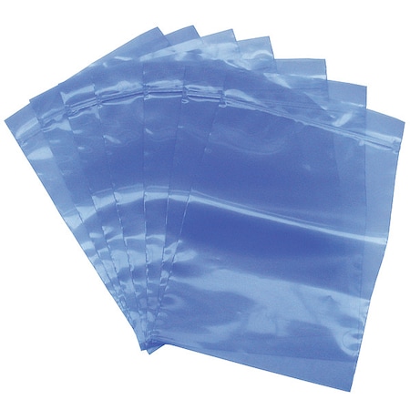 Reclosable Bag, Zip Seal, 12 in L, 9 in W, 4 mil Thick, Low Density Polyethylene (LDPE), Blue MPN:5VFX0