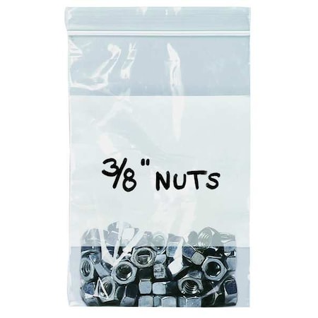 Reclosable Bag, Zip Seal, 6 in L, 4 in W, 2 mil Thick, Low Density Polyethylene (LDPE), Clear MPN:5ZW34