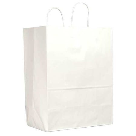 Sup R Mart White Shopping Bag Flat Bottom, Twist Handles, Pk250 MPN:84642