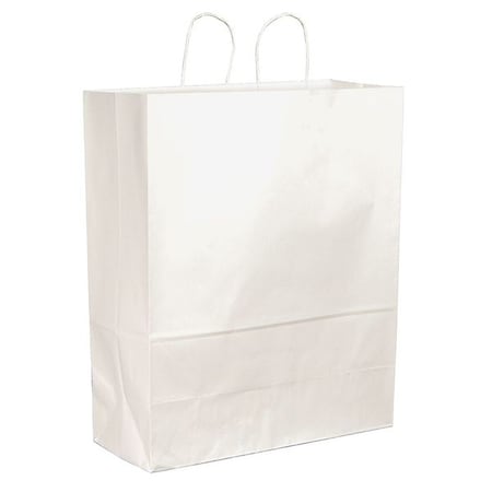 Shopping Bag Flat Bottom, Cargo White, Paper Twist Handles, Pk200 MPN:86787