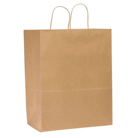 Traveler Brown Shopping Bag Flat Bottom, Twist Handles, Pk250 MPN:87127