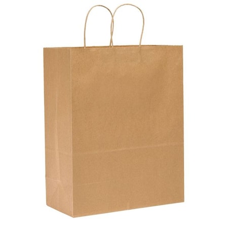 Sup R Mart Brown Shopping Bag Flat Bottom, Twist Handles, Pk250 MPN:87128