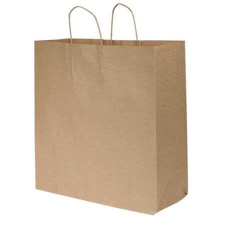 Shopping Bag Flat Bottom, Cargo Brown, Paper Twist Handles, Pk200 MPN:87148