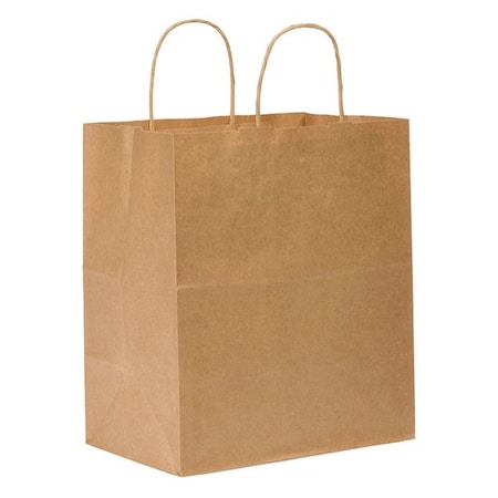 Shopping Bag Flat Bottom, Bistro Brown, Paper Twist Handles, Pk250 MPN:87490