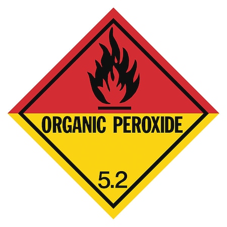 DOT Label, 4 In. H, Organic Peroxide, PK25 MPN:8EY48