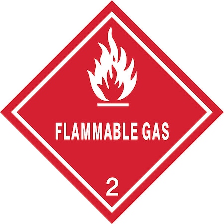 DOT Label, 4 In. H, Flammable Gas, PK25 MPN:8EYG2
