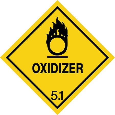 DOT Label, Oxidizer, 4 In. W, 4 In. H, PK500 MPN:8EZ58