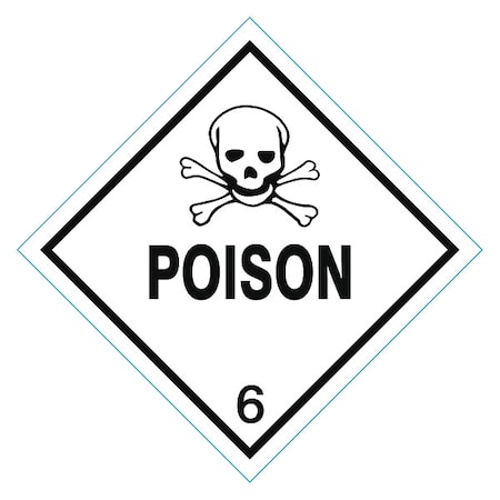 DOT Label, 4 In. H, 4 In. W, Poison, PK250 MPN:8EZ60