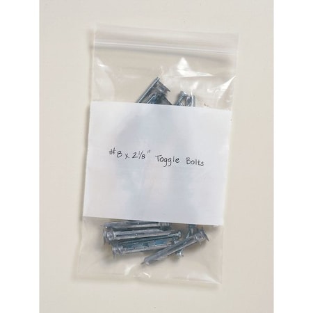 Reclosable Bag, Zip Seal, 8 in L, 6 in W, 2 mil Thick, Low Density Polyethylene (LDPE), Clear MPN:8RJP2