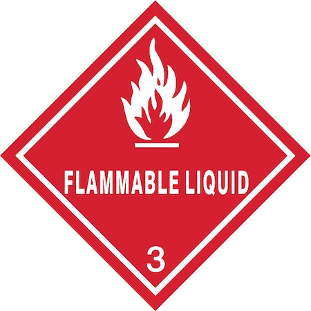 DOT Label, 4 In. H, Flammable Liquid, PK250 MPN:9KFR5
