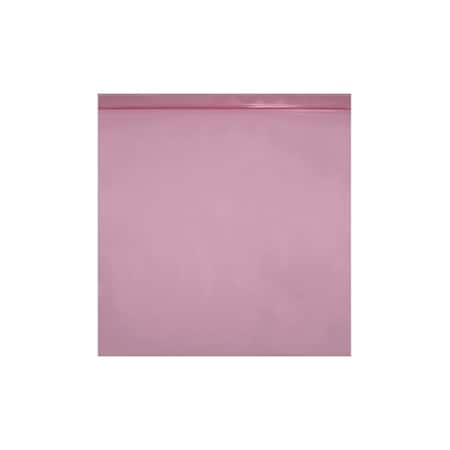 Reclosable Bag, Zip Seal, 12 in L, 12 in W, 6 mil Thick, Low Density Polyethylene (LDPE), Pink MPN:D12x12AS