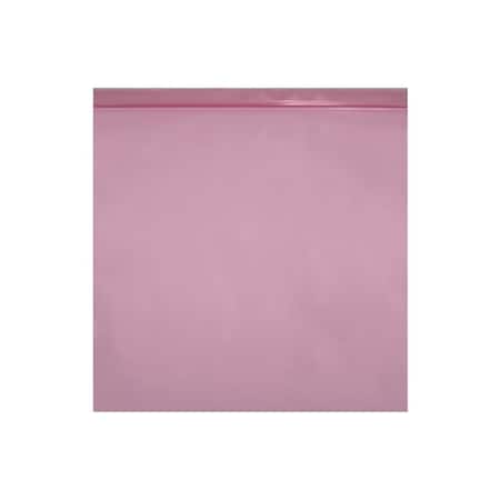 Reclosable Bag, Zip Seal, 24 in L, 18 in W, 4 mil Thick, Low Density Polyethylene (LDPE), Pink MPN:M18x24AS