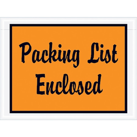 Packing List Envelopes, Orange, PK1000 MPN:PL1