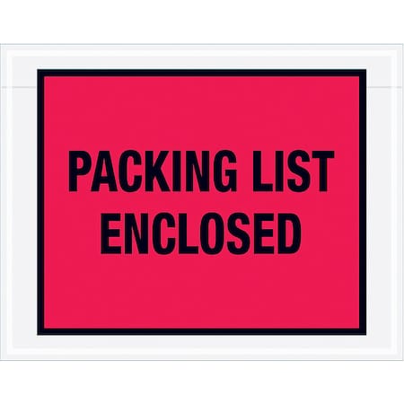 Packing List Envelopes, Red, PK1000 MPN:PL406
