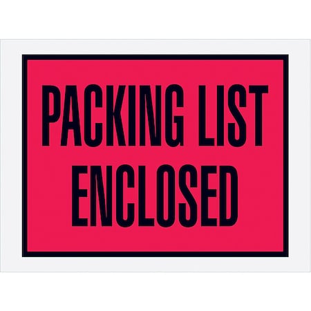 Packing List Envelopes, Red, PK1000 MPN:PL411