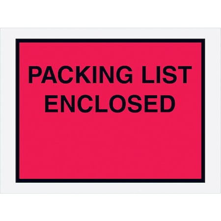 Packing List Envelopes, Red, PK1000 MPN:PL413