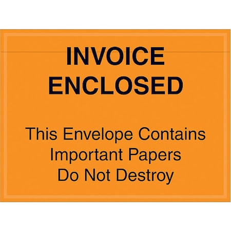 Packing List Envelopes, Orange, PK1000 MPN:PL416