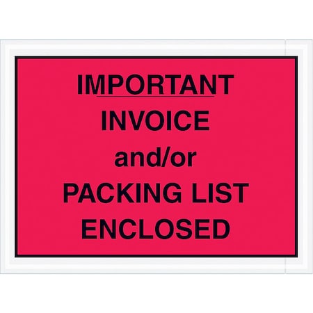 Packing List Envelopes, Red, PK1000 MPN:PL418