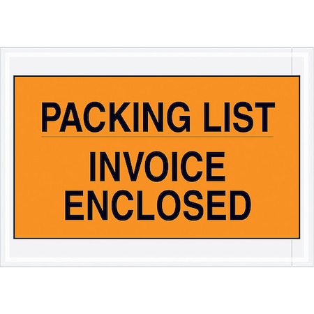 Packing List Envelopes, Orange, PK1000 MPN:PL419