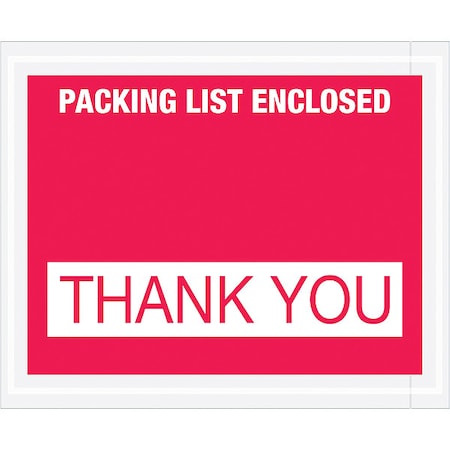 Packing List Envelopes, Red, PK1000 MPN:PL480