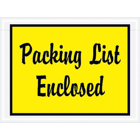 Packing List Envelopes, Yellow, PK1000 MPN:PL486