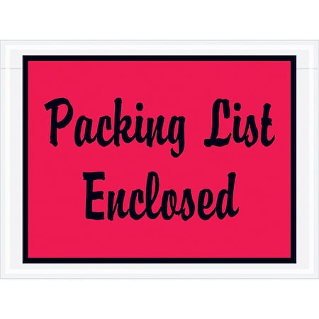 Packing List Envelopes, Red, PK1000 MPN:PL487