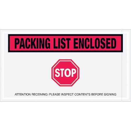 Packing List Envelopes, Red, PK1000 MPN:PL492