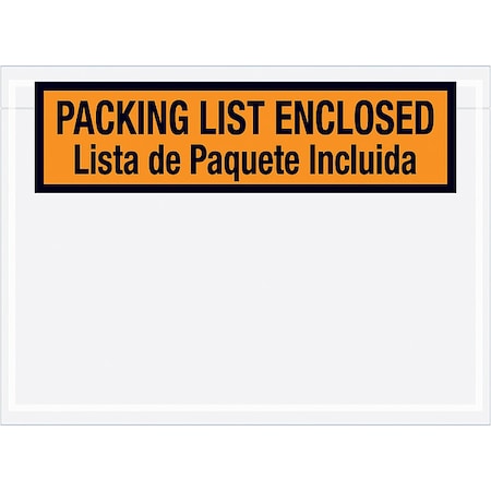 Packing List Envelopes, Orange, PK1000 MPN:PL500