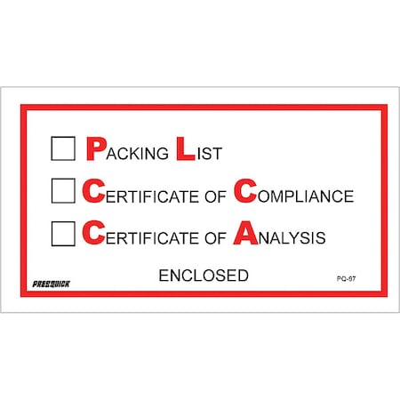 PackingListEnvelopes, Black/Red, PK1000 MPN:PL97