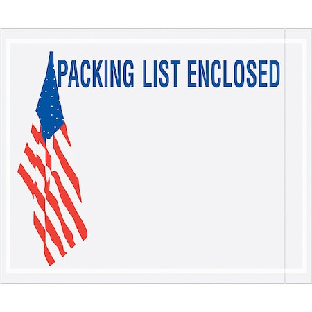 Packing List Envelopes, Bl/Rd/Wht, PK1000 MPN:PLUSA12