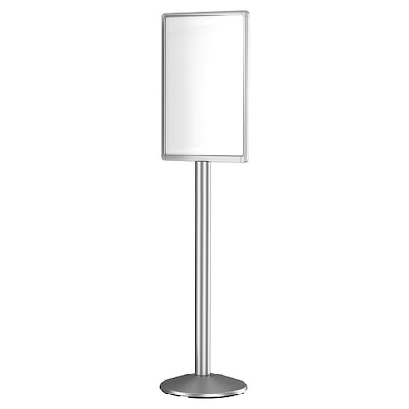 Floor Sign Holder, Silver, 58