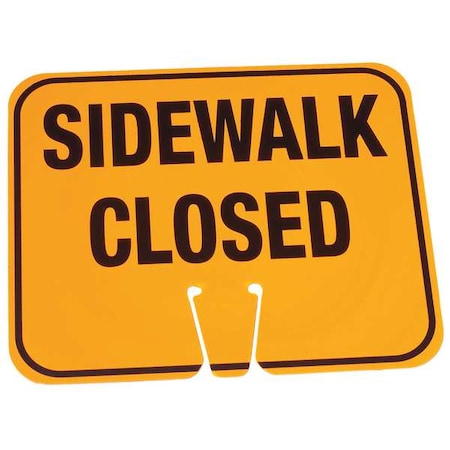 Traffic Cone Sign, 10 3/8 in H, 12 3/4 in W, 03-550-SC MPN:03-550-SC