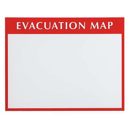 Evacuation Map Holder, Red; White, 13.5