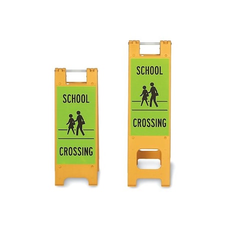 School Zone Sign, 45 in Height, 13 in Width, Plastic, Vertical Rectangle, English MPN:150-YH-LG-DG-SC