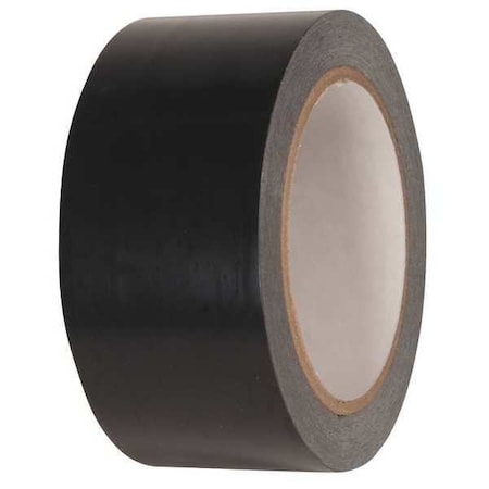 Floor Marking Tape, vinyl, Solid, Black, 2 in W., 2.4 mil Thickness MPN:15D716