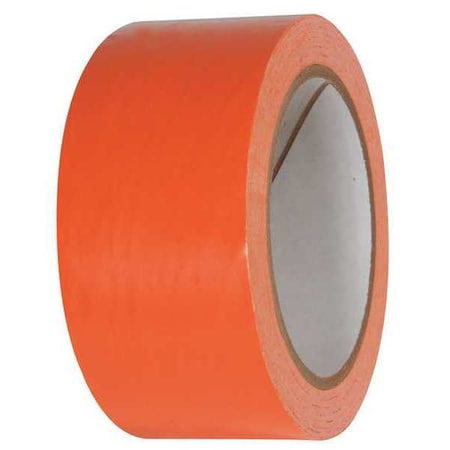 Floor Marking Tape, vinyl, Solid, Orange, 2 in W., 2.4 mil Thickness MPN:15D722