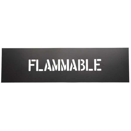 Stencil, Message, Flammable, 2 in Character Height, PVC, Black MPN:1F127