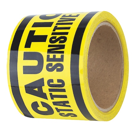 Safety Warning Tape, Solid, Black/Yl, 3