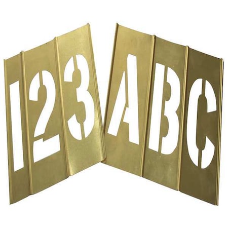 Stencil Kit, Combination Set, Letters and Numbers, 6 in Character Height, Not Applicable Font MPN:20Y504