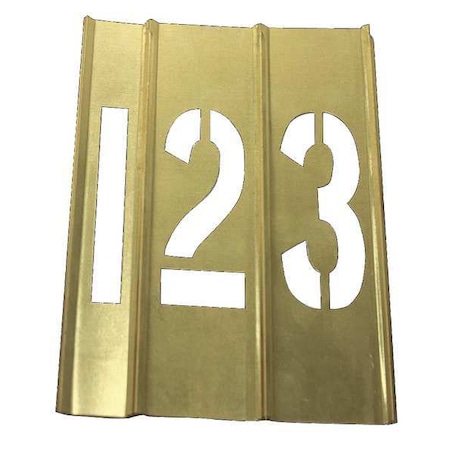 Stencil Kit, Number Set, Numbers, 1 in Character Height, Not Applicable Font, Brass, Yellow MPN:20Y511
