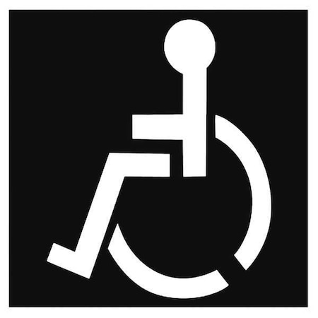 Stencil, Symbol, Handicap Symbol, 15 1/2 in Character Height, Not Applicable Font, PVC, Black MPN:20Y542