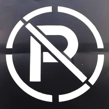 Stencil, Symbol, No Parking Symbol, 15 1/2 in Character Height, Not Applicable Font, PVC, Black MPN:20Y543