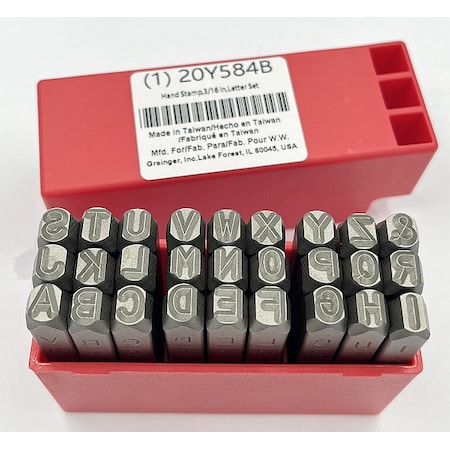 Hand Stamp Kit, Letter Set MPN:20Y584