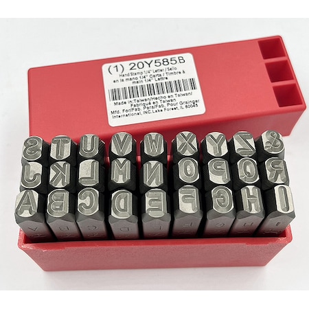 Hand Stamp Kit, Letter Set MPN:20Y585